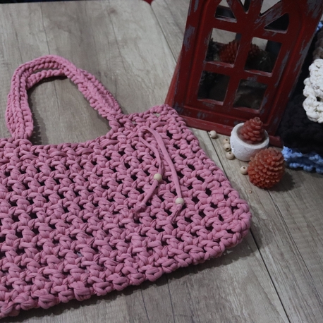 Şeker pembe omuz çantası